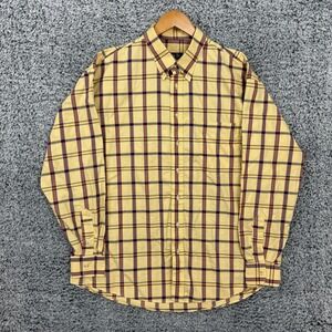 Vintage Gitman Bros Shirt Mens XL Yellow Plaid Button Down Made USA Casual